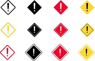 Warning icon set. Attention caution sign. Alert icon image. danger or warning sign vector