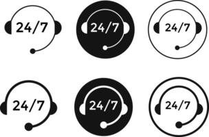 Support service icons set. Headset icons. collection of headphone sign vector
