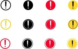 warning symbol icon set Danger warning icons. Exclamation marks. attention icon symbol vector