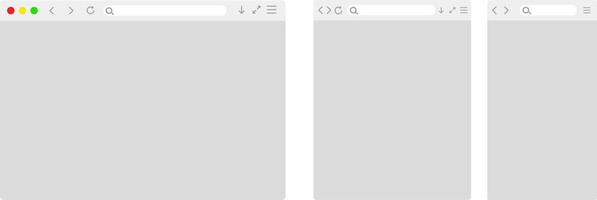 Browser window icon set. Web browser window mockup. User interface template light modern design. Digital data protection vector
