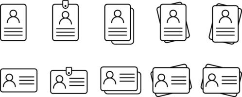 ID card icon set. Identity verified flat icon symbol. Identity card with check mark. Employee badge vector