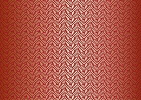 Red and gold Japanese themed wave pattern design background vector