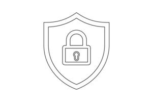Editable Secure Shield Lock Icon, shield security padlock icon, digital protection lock icon, encrypted shield padlock , cyber security shield icon vector