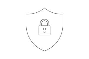 Editable Encryption Shield Icon, shield security padlock icon, digital protection lock icon, encrypted shield padlock , cyber security shield icon vector