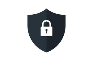 Secure Data Shield Lock Icon Design, shield security padlock icon, digital protection lock icon, encrypted shield padlock , cyber security shield icon vector