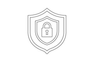 Customizable Padlock Shield Icon, shield security padlock icon, digital protection lock icon, encrypted shield padlock , cyber security shield icon vector