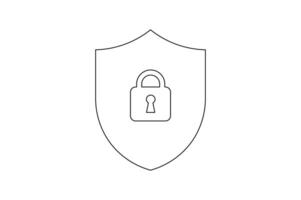 Editable Privacy Lock Shield Icon, shield security padlock icon, digital protection lock icon, encrypted shield padlock , cyber security shield icon vector