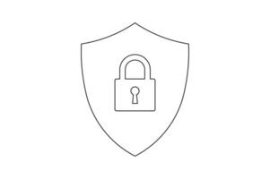 Editable Privacy Padlock Icon, shield security padlock icon, digital protection lock icon, encrypted shield padlock , cyber security shield icon vector