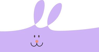horizontal rabbit doodle banner vector