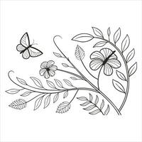 Abstract floral illustration with a spring blossom pattern vector