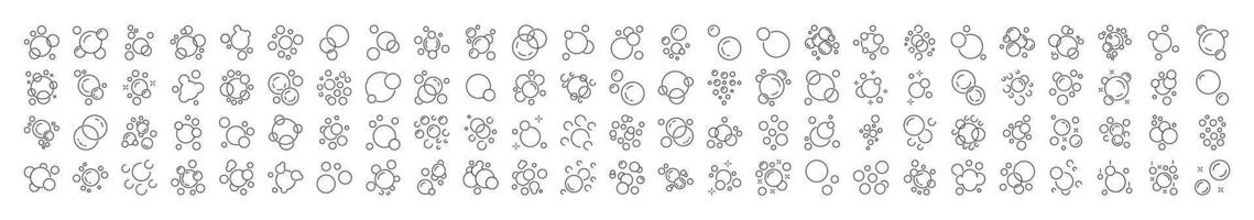 Foam Bundle of Related Line Icons. Foam Outline Signs for Graphic and Web Design, Apps, Adverts, Various Cards vector