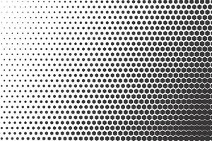 Hexagonal halftone pattern. Honeycomb fade background. Abstract textured geometric gradient. Hex dynamic shapes on white backdrop. Simple grid gradation vector