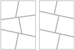Comic book frame. Manga template on white background. Pop art page with grid. Blank with boxes for anime and dialog. Storyboard for magazine collage and posters vector