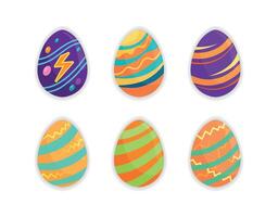 Colorful Patterned Easter Eggs Set vector