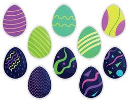 Neon Abstract Easter Egg Collection vector