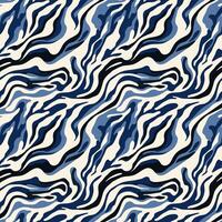 Seamless abstract wave patterns in Japanese Asian style. Modern minimalist blue ornament for spa advertising, traditional fabric, wrapper printing, wallpaper, backdrops and textiles vector