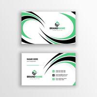 business card template with green and black design vector