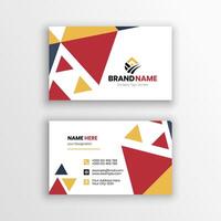 business card template design with geometric shapes vector