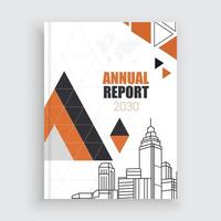 minimal business annual report template with a yellow and black design vector