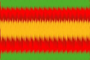 Abstract Ikat Pattern in yellow, red and green. vector