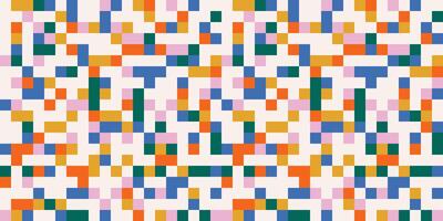 Fun colorful geometric mosaic pattern. Abstract festive background. Minimalist horizontal design template in rainbow colors vector