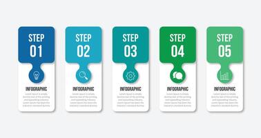 Business infographic template with 5 options, steps, process chart. Can be used for workflow layout, diagram, annual report, web design vector