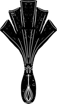 an illustration of a vase with a flower on top