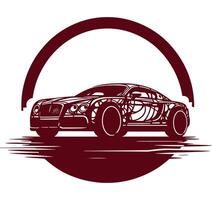 A car with a design on it in a circle vector