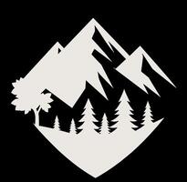 A mountain and trees in a triangle shape vector