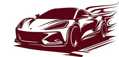 A car with flames on it, with a white background vector