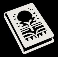 A book with a tree on it in a black background vector