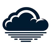 Cloud icon with water and waves vector
