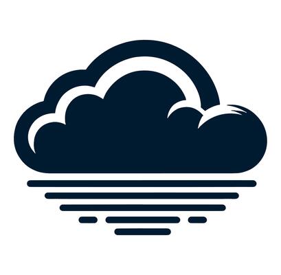 Cloud icon with water and waves