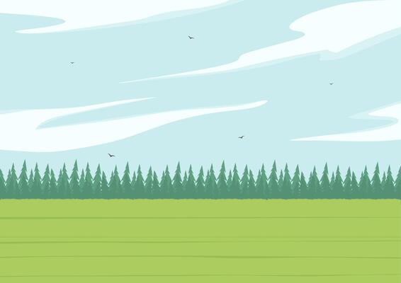 illustration of beautiful summer fields landscape