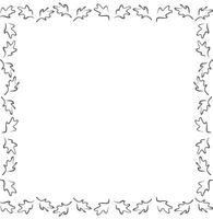 Simple leaves linear frame. Doodle leaf Thanksgiving template. Frame with empty space for your text vector