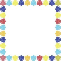 Flourish frame with blossom elements. Trendy graphic template vector