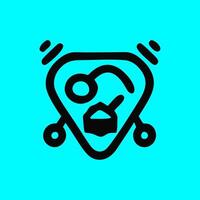 Modern Abstract Medical Technology Icon on Cyan Background vector
