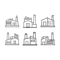 A sleek icon of a factory building, ideal for industrial and business projects. vector