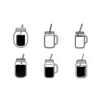 Mason Jar with Drink Icon Graphic Design File for Drink and Beverage Illustrations vector