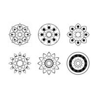 Mystic moon mandala design with circular patterns for digital art, print, or decor use vector