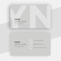 Modern business card template with white and gray background vector