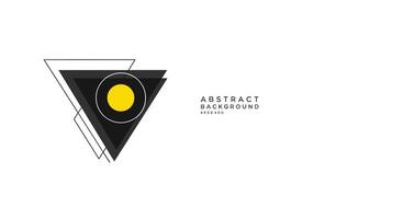 Abstract geometric design featuring a triangle with a yellow circle in flat art vector