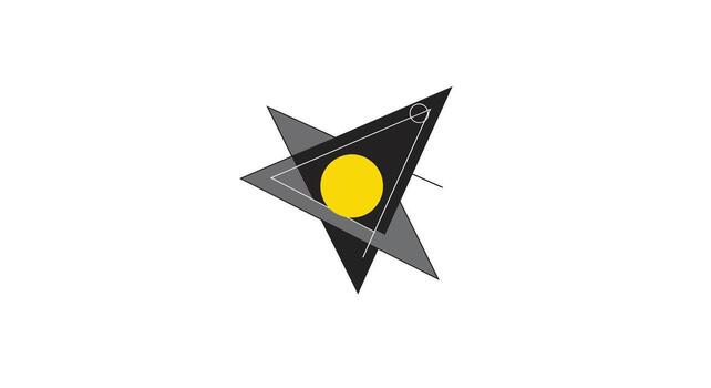 Geometric design featuring triangles and circles in minimal style art vector