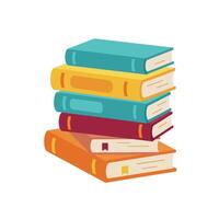 Colorful stack of books in flat design style illustration vector