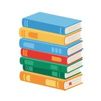 Colorful stacked books in a flat design style showcasing knowledge and learning art vector