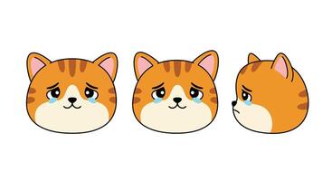 Cute cat expressions in flat design showcasing emotions in art vector