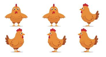 Chicken character transformation in flat design style illustration vector