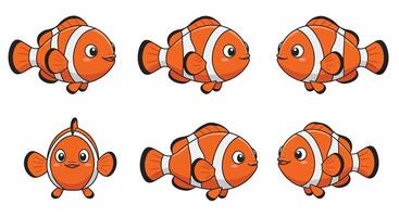 Shark characters in playful poses with a flat design style illustration vector