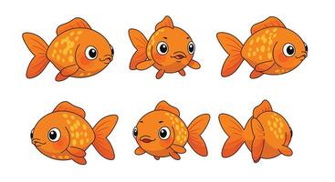 Cute red octopus character in flat style illustration with various expressions and poses vector