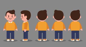 Cheetah character design in flat style showcasing movement and posture in art vector